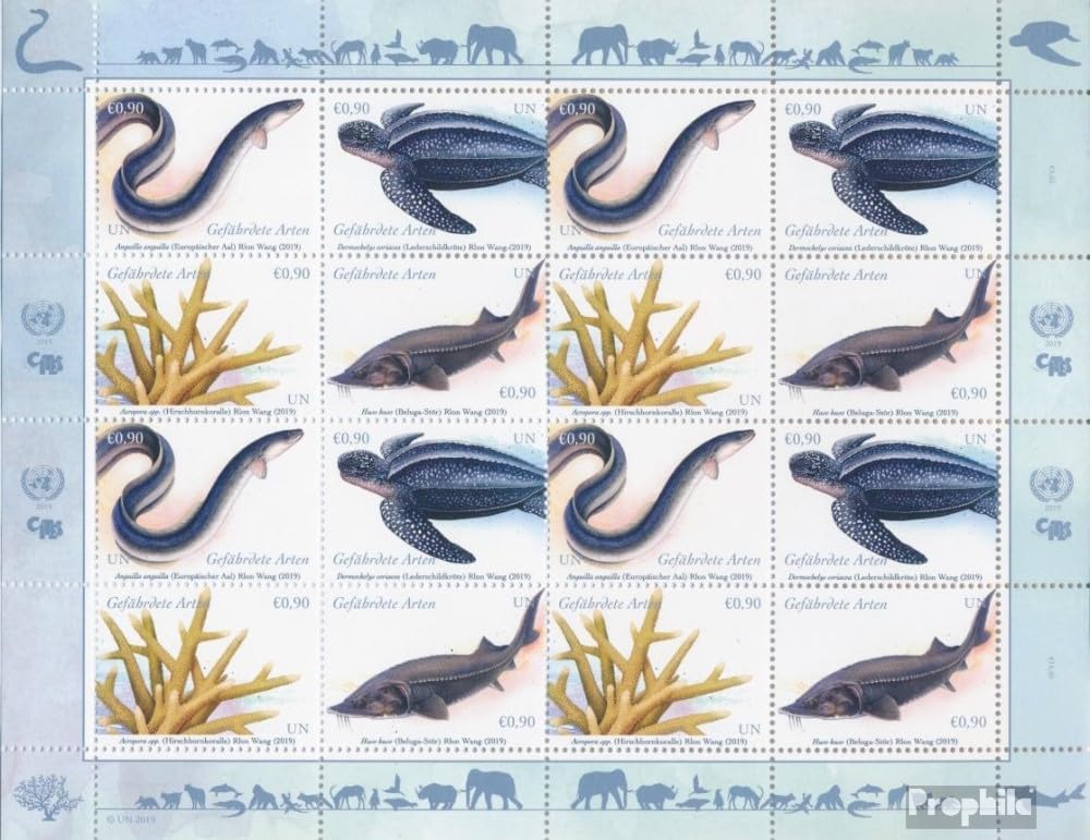 UN - Vienna 1051-1054Klb Sheetlet (Complete.Issue.) unmounted Mint/Never hinged ** MNH 2019 Affected Species (Stamps for Collectors) Water Animals
