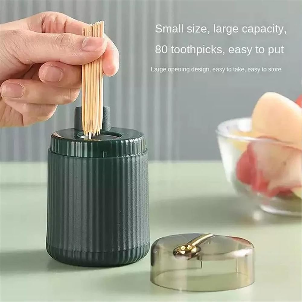 Produktbild von Automatischer Zahnstocherspender – Pop-Up-Halter Mit Druckknopf, Staubdicht, Fassungsvermögen Für Ca. 80 Stück, Hygienisch Und Platzsparend, In Grün/Weiß/Rot