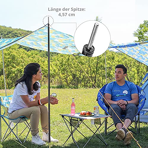 KingCamp 2X Set Teleskop Vor Zelt Stange Sonnensegel Tarpstange Stahl Gestänge