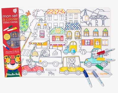 Set de table a colorier en silicone - collab superpetit x moulin roty popipop