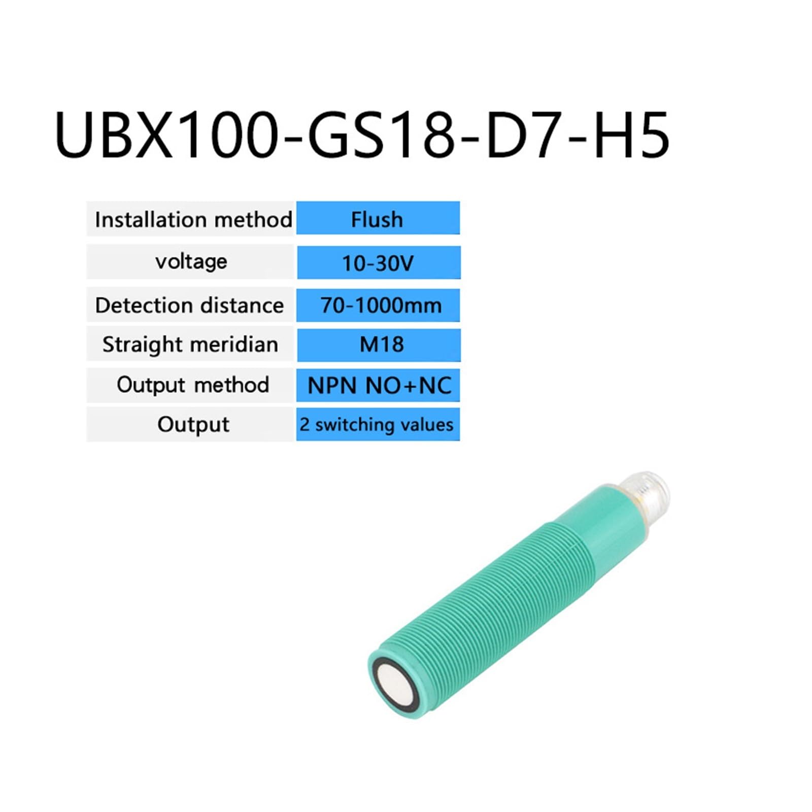 M18 Näherungssensor Analog NPN PNP NO NC GS18 Ultraschallerkennungssensor 10-30V Erkennungsschaltersensor Messgerät(8)