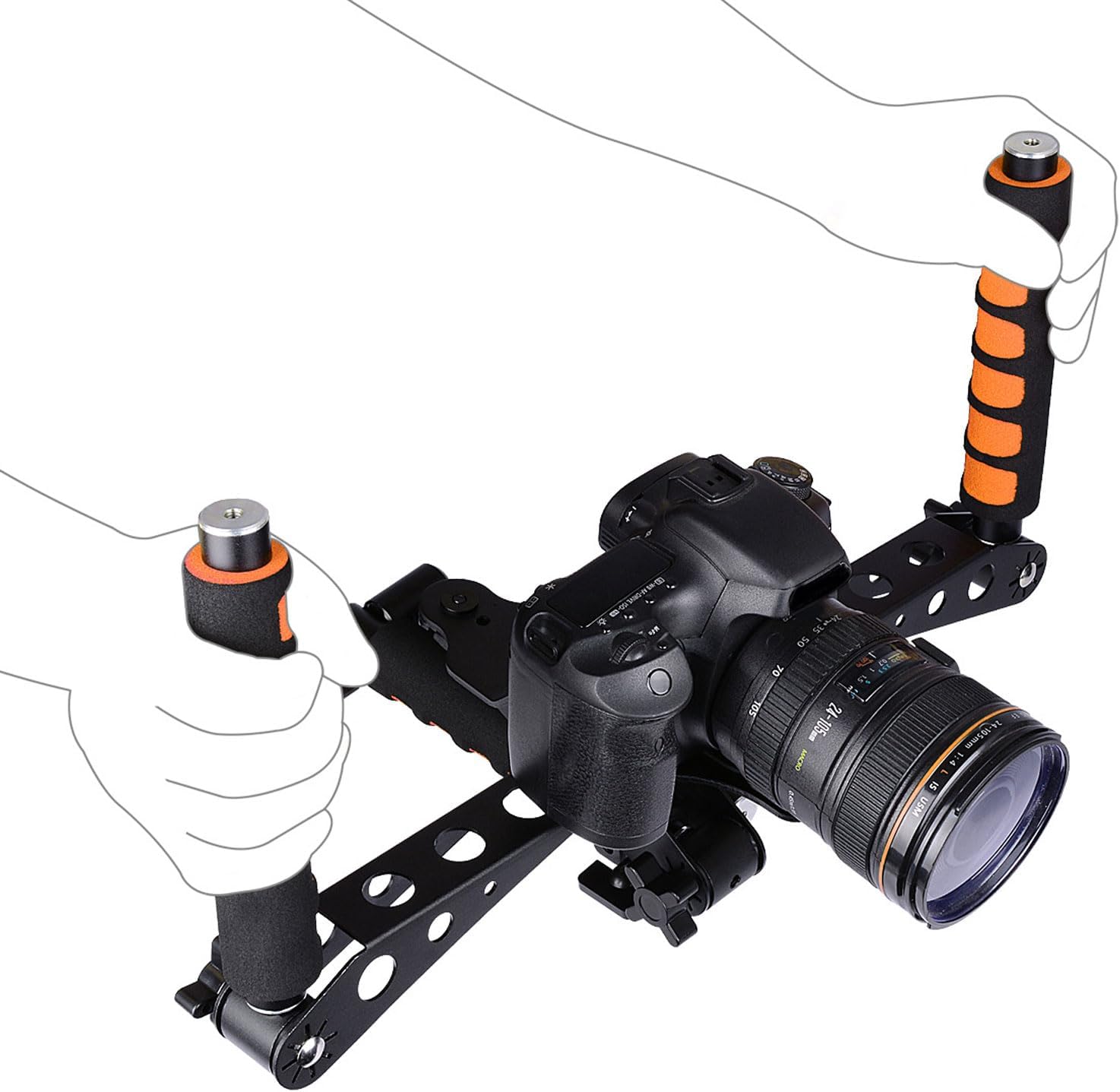 Jonlaki Camera Shoulder Support Rig Kit, Adjustable Handle Aluminum Alloy Stabilizer with Grip and Cushioned Shoulder Pad, for DSLRs Video Camcorder Action Camera