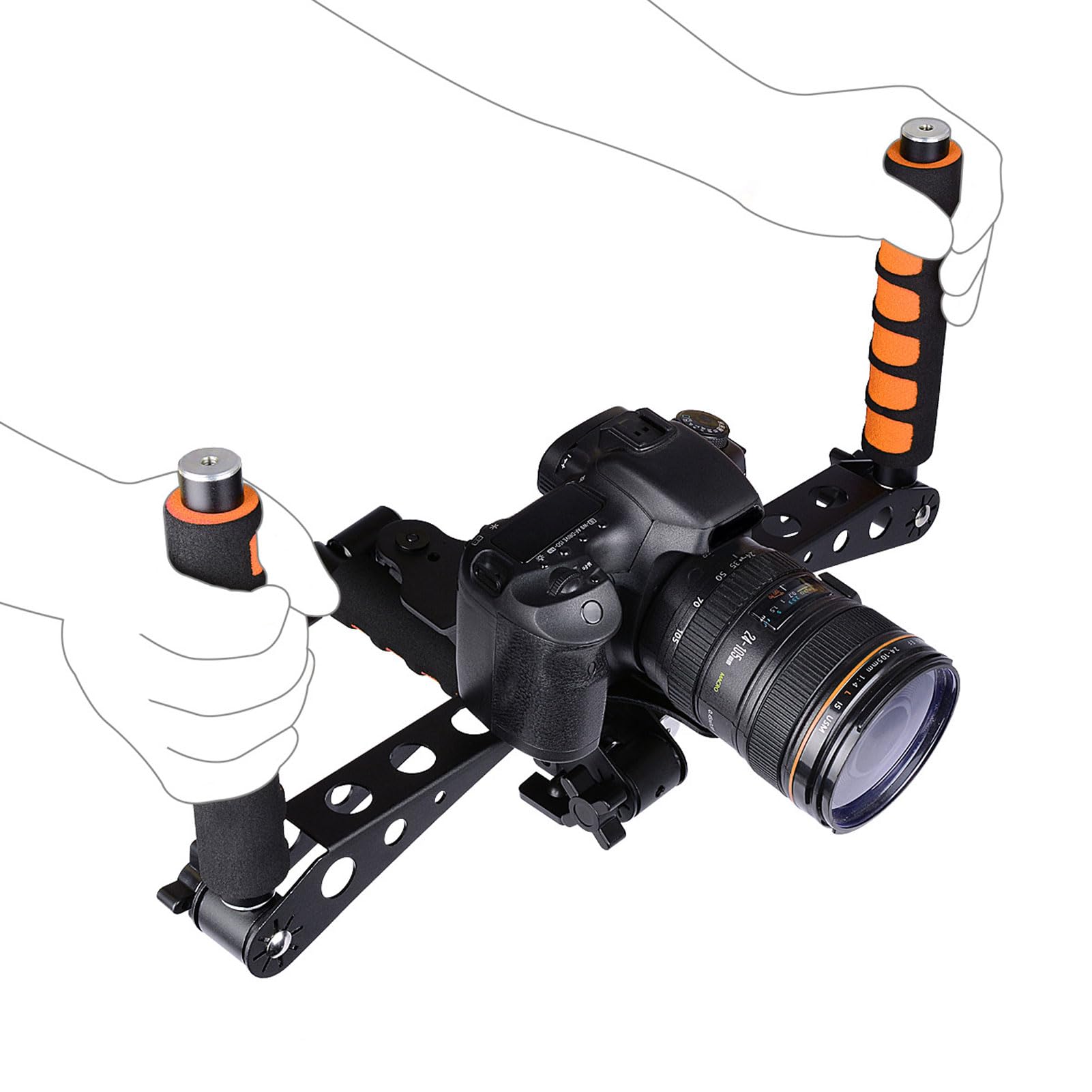 Kit de Plate-Forme de la Caméra de Support, Poignée Réglable de 3 en 1, Coussin épaule et Poignée à Libération Rapide, Stabilisateur pour Les Caméscopes DSLR, Pliable,