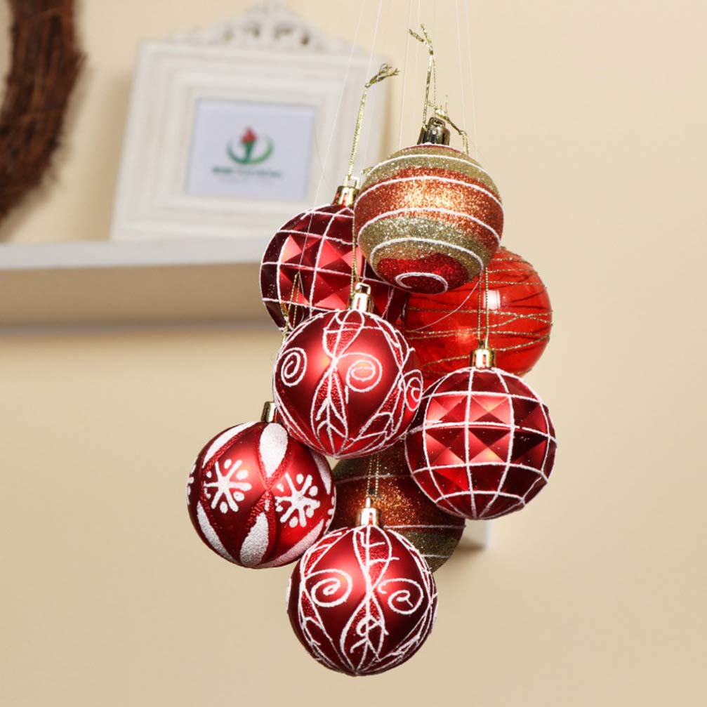 Pièces Décorations d'arbre De Noël Ornements De Boule pour Le Sapin De Noël Ornements De Boules De Mini Boules De Noel Décor Suspendu De 6cm Balle Suspendue