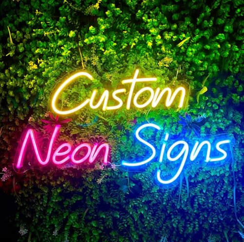 Brochao Custom Neon Signs for Wall Decor, Personalized Signs for Wedding Light, LED Light Sign for Bedroom Birthday Party Bar Salon Logo, Neon Sign Custom LED Sign Custom for Girlfrend Wedding Gift