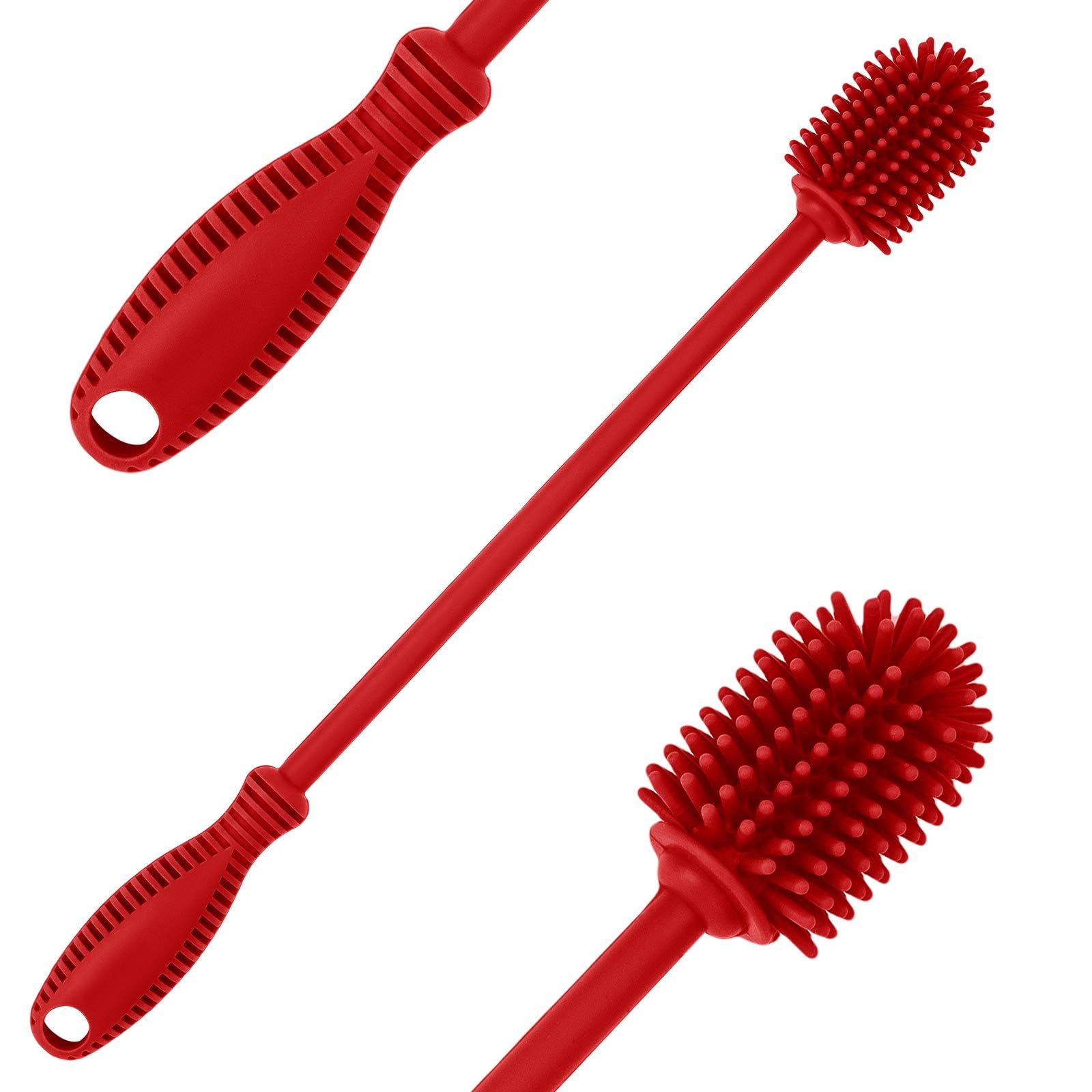 Spazzola Per Bottiglie In Silicone Con Manico Lungo – Multiuso Per Borracce, Thermose E Contenitori – Morbida E Antigraffio