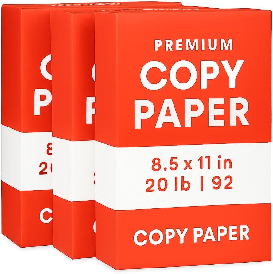 Business Bulk Copy Paper – 3 Reams (1,500 Sheets) | Jam-Free, High-Speed Printing | 8.5x11", 20 lb | Ideal for Daily Office Use
