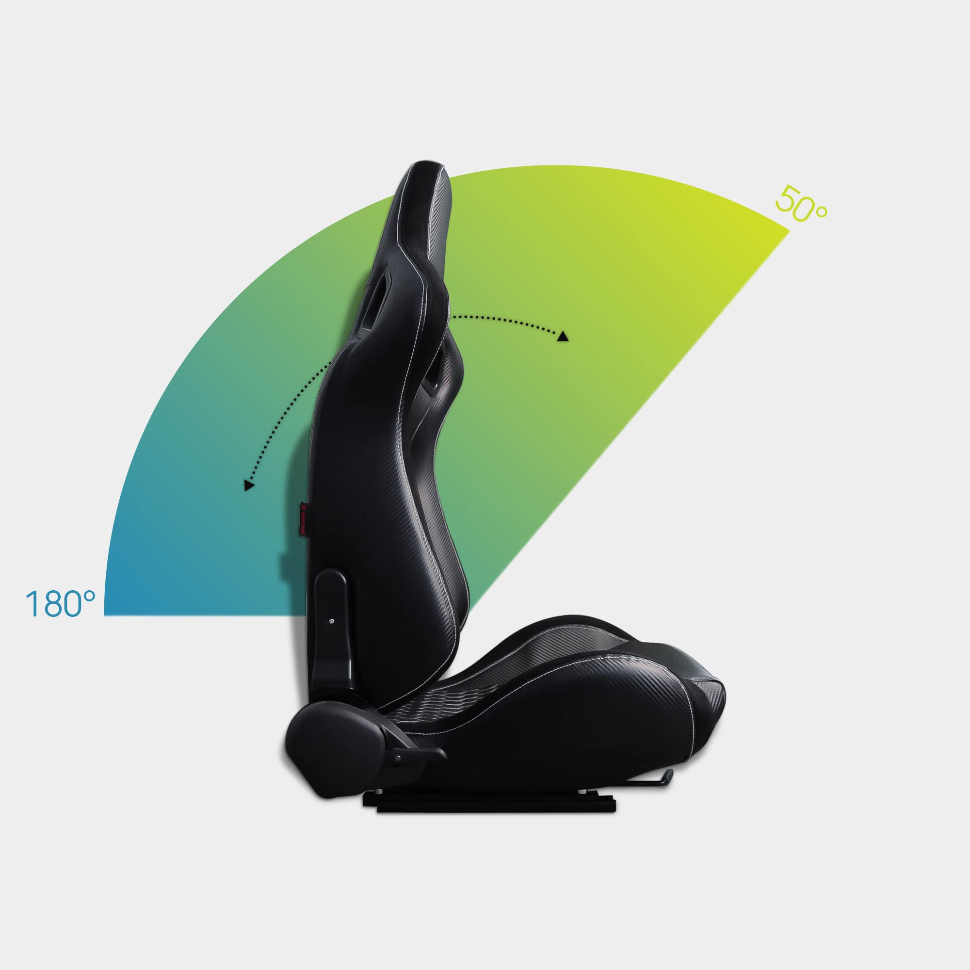 M MODAUTO Semibaquet B,E Cuero Negro/Detalles de Rombo/Alcántara y Respaldo Fibra Carbono,Semibaquet Deportivo,Adaptable para Coches,Ríeles Incluidos,para Coche y Simulador de Conducción,N725LR