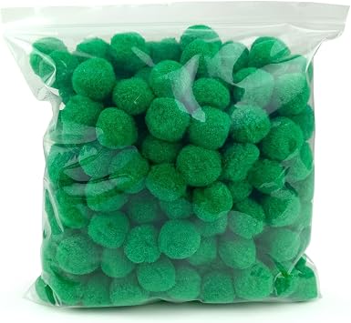 200 Pieces Pom Poms, 1 Inch Craft Pom Poms, Fuzzy Pompom Puff Balls for DIY Arts, Crafts Projects, Home Decorations Green