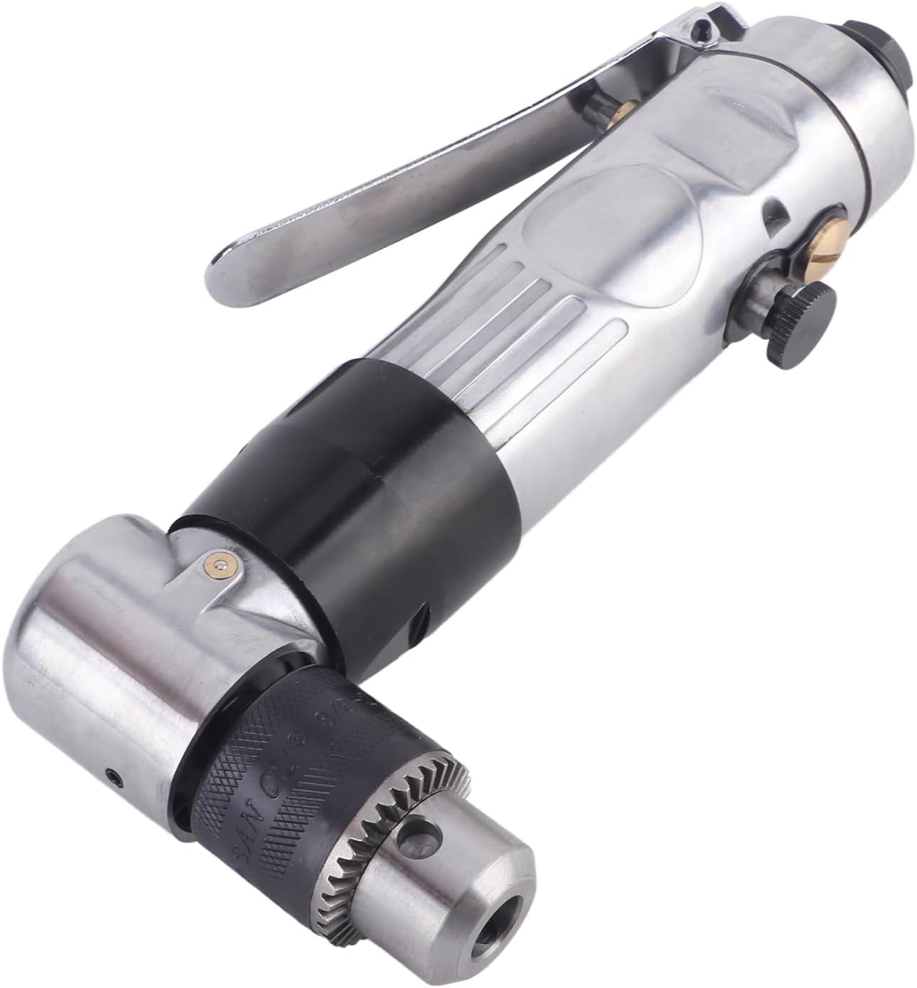 Air Angle Reversible Drill Strong Power Tool for Tight Spaces with Wrench 90° Pneumatic Drilling for Iron and Wood Workers Zinc Alloy