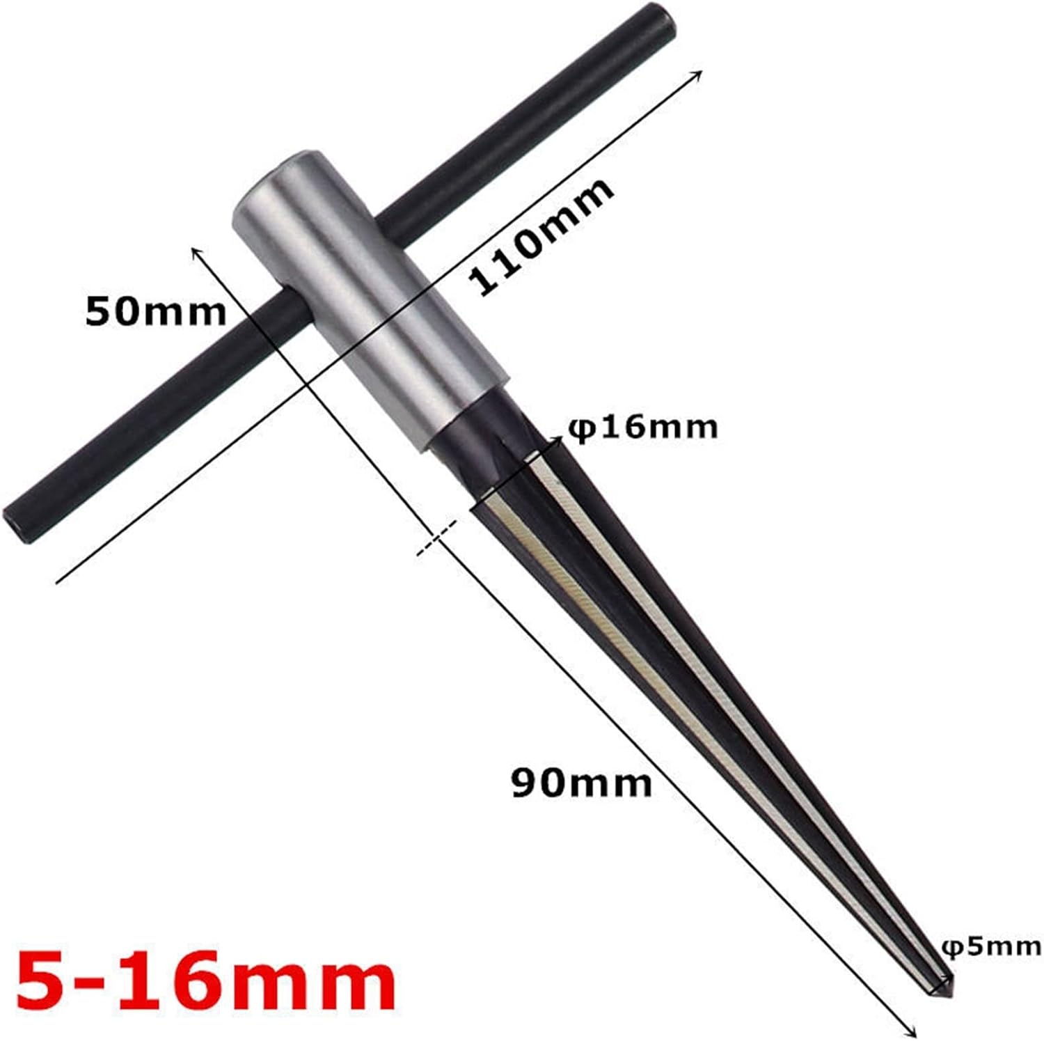 DOLUNTO Reamers Taper Reamer 3-13mm or 5-16mm Hand Metal Reamer, Deburring Enlarge Pin Hole Handheld Reamer (Size : 5-16mm)