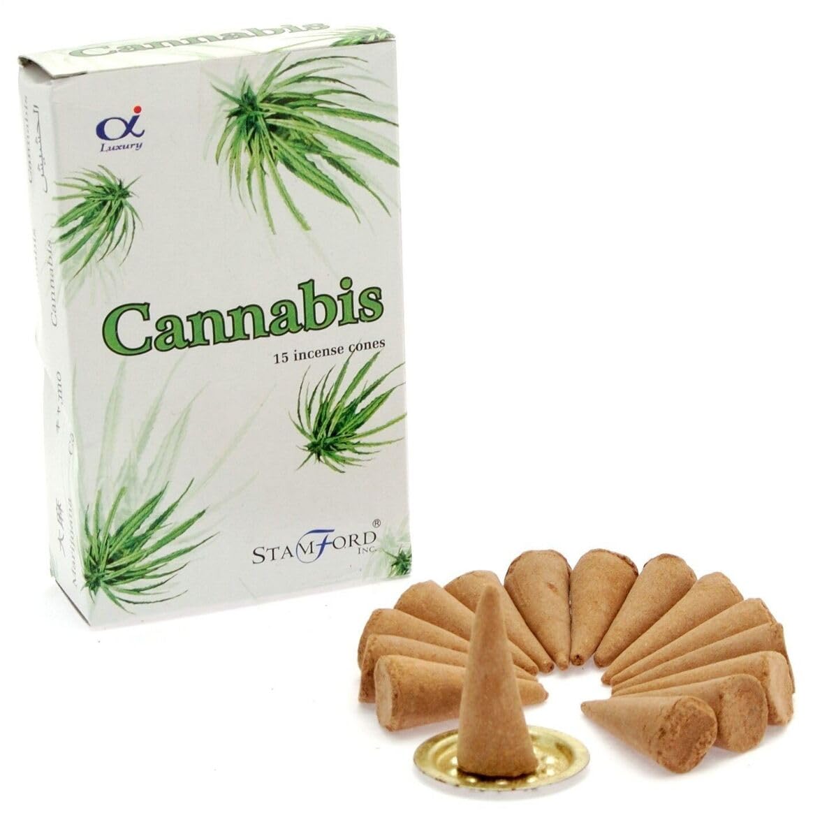 Giftlocaluk Stamford Incense Cones Cannabis - 12 Packs X 15 Cones