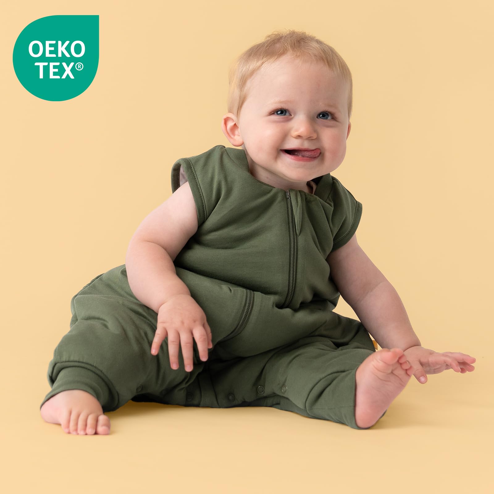 schlummersack Baby Kinder Schlafsack Ganzjahr 90cm Olive | mit Füßen, gefüttert, Ganzjahresschlafsack, 2.5 Tog