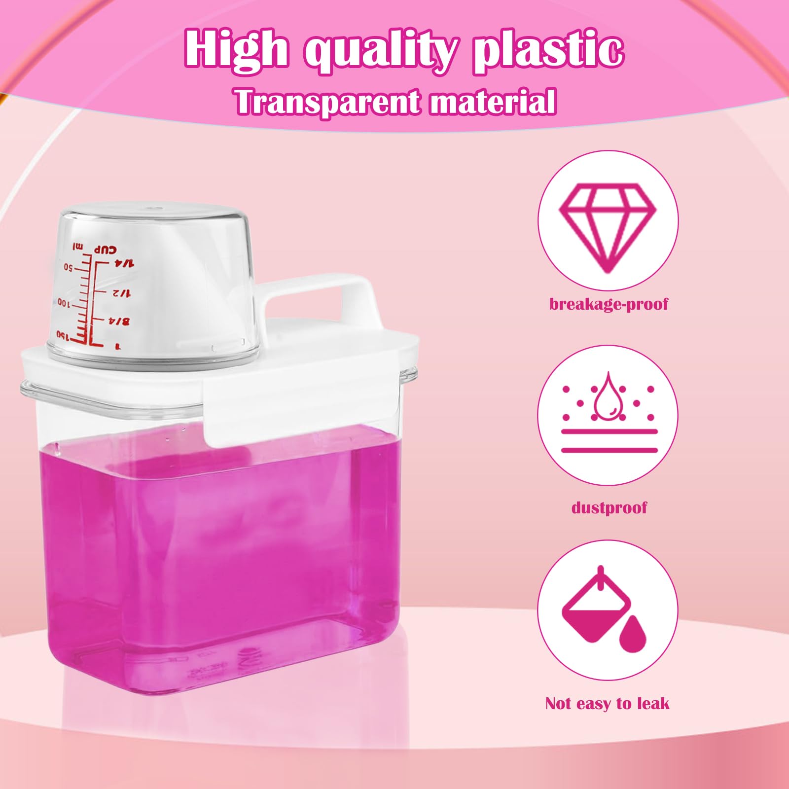 YQBFTC 2 pezzi da 1800 ml con misurino, detersivo in polvere, dispenser ermetico, contenitore multiuso per detersivi, profumo per bucato, riso