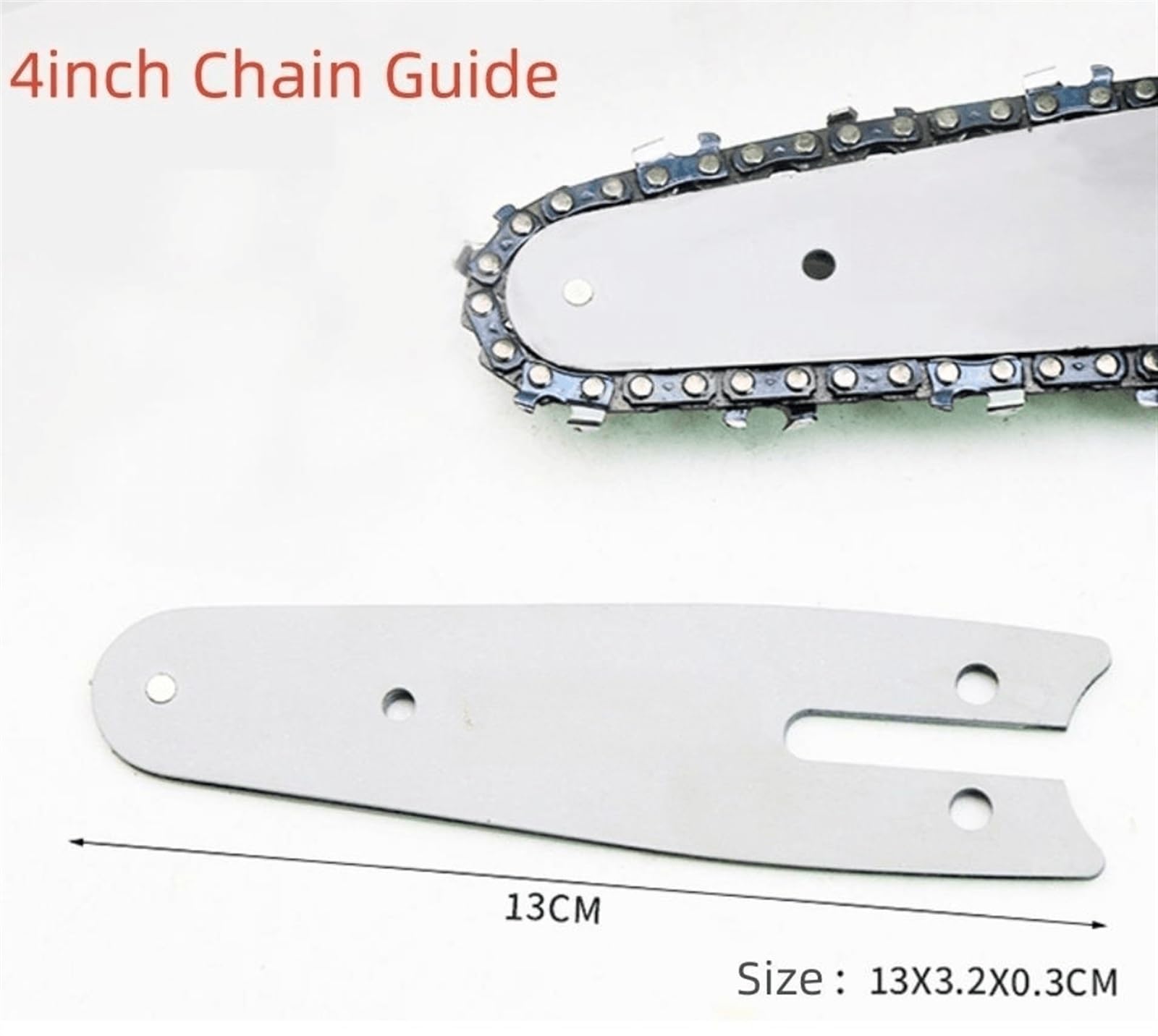 ByoBLu Set Catena e Piastra Guida da 4 Pollici, Accessorio for Sega elettrica for potatura elettrica Mini Motosega, Sostituzione attrezzo da Giardino (Color : 4 inch Chain Guide, Size : A