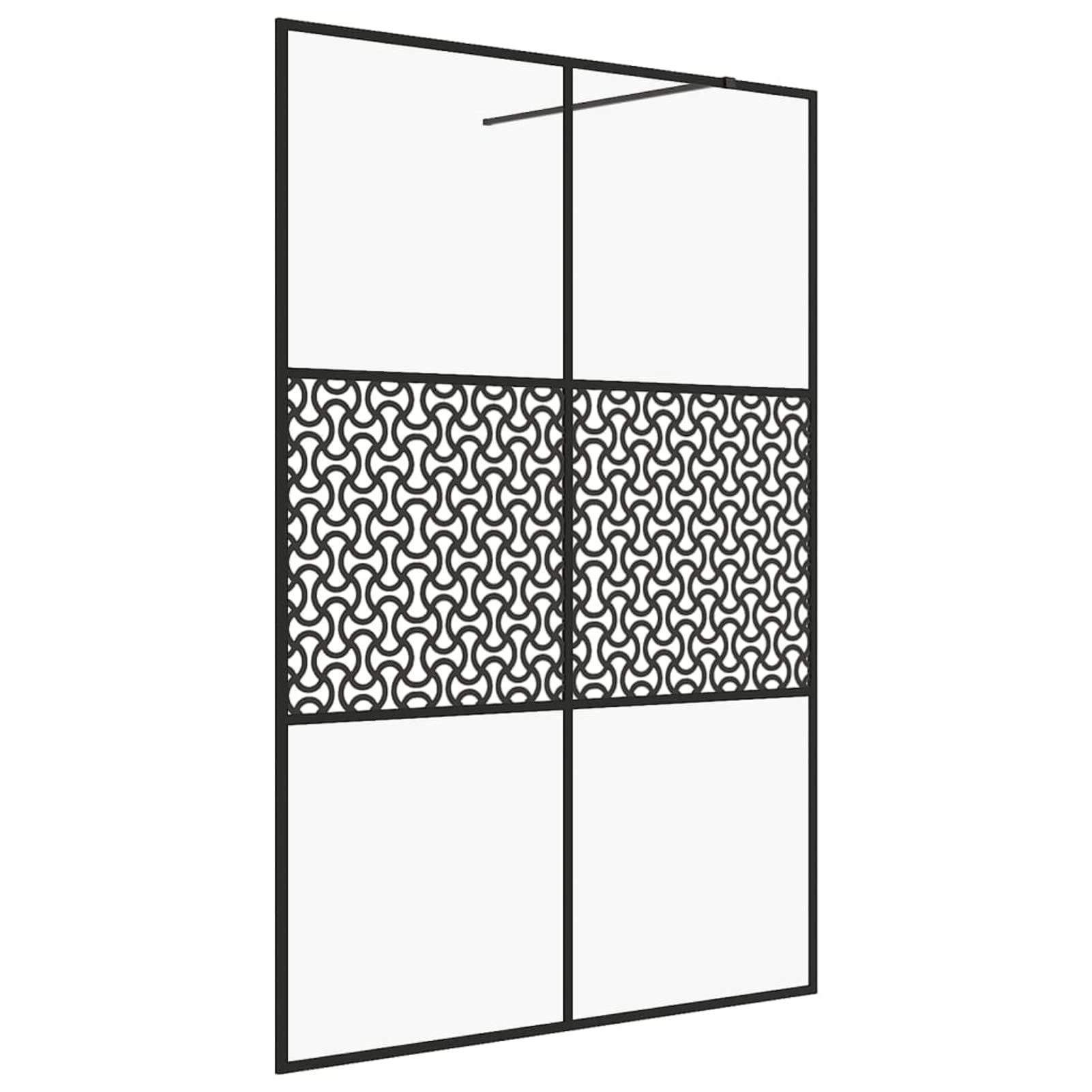 Parete per Doccia Walk-in Vetro Trasparente ESG 140x195cm Nera,Parete per Doccia Walk-in,Porta Doccia,Parete Vasca da Bagno,Parete Doccia -151032