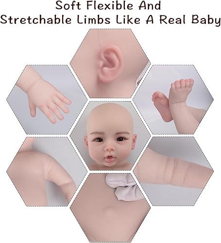 Miniatura 3 de Muñecas de bebé Reborn de silicona de cuerpo completo de 10 pulgadas, sin muñecas de vinilo, ojos cerrados, muñeca realista de silicona platino