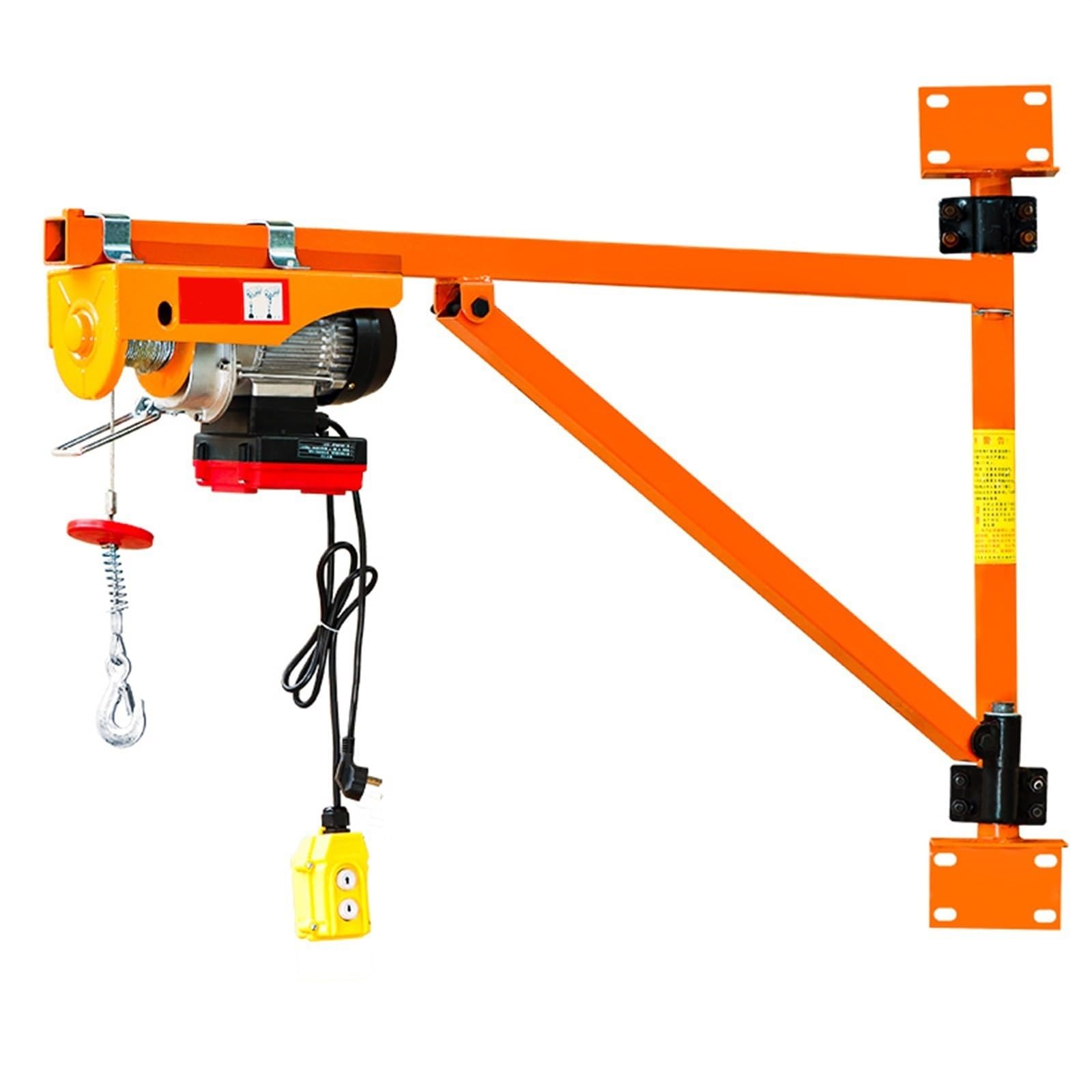 KIRANDY Wandwindenkran, 110 V/220 V elektrisches Hebezeug + Wandhalterung, kleine Hubsäulenhalterung for den Haushalt (Größe : PA200-20m+200kg Bracket)