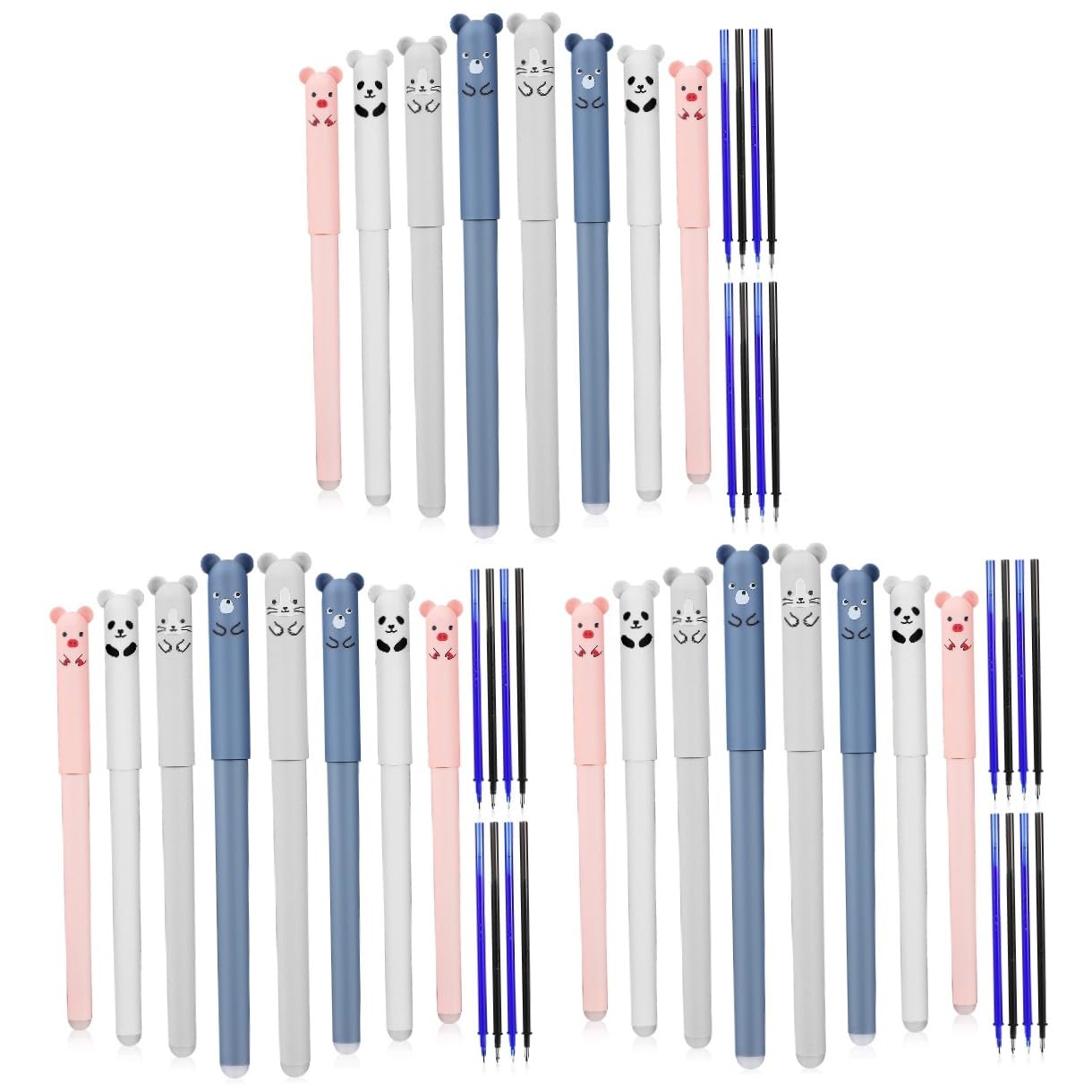 VILLCASE 3 Set Penna A Sfera Cancellabile Trasparente Evidenziatori Forniture Penne Cancellabili Penne Cancellabile Firma Per Studente Firmare Per Plastica 8 Pezzi * 3