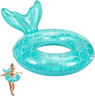 Dekewe Inflatable Pool Float, Mermaid Inflatable Swimming Ring Pool Tube, Pool Floats for Kids, Pool Float for Summer, Pool, Beach Party Decorations,Pool Beach Toy