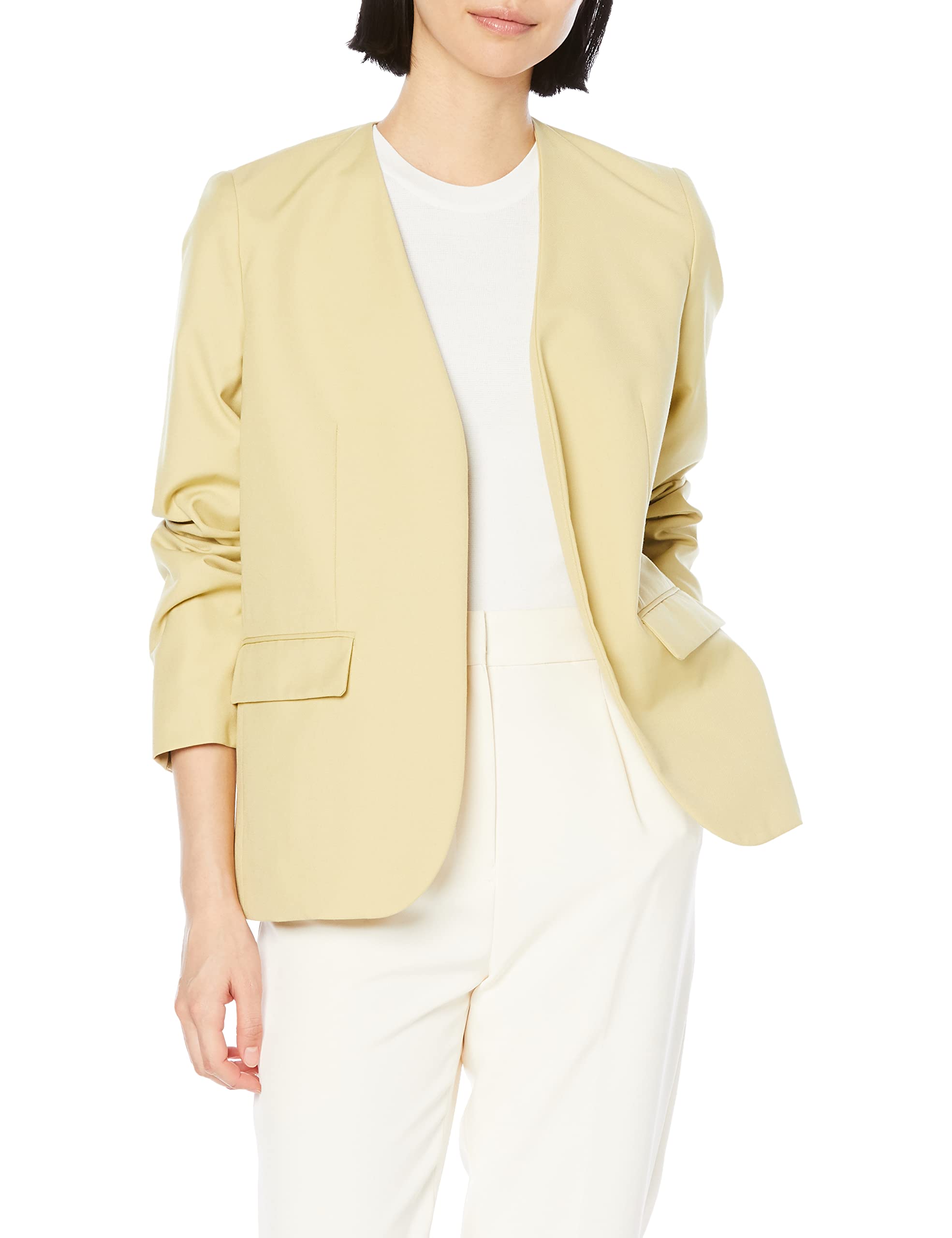 Amazon.co.jp: [ミラオーウェン] スーツノーカラージャケット(SET UP