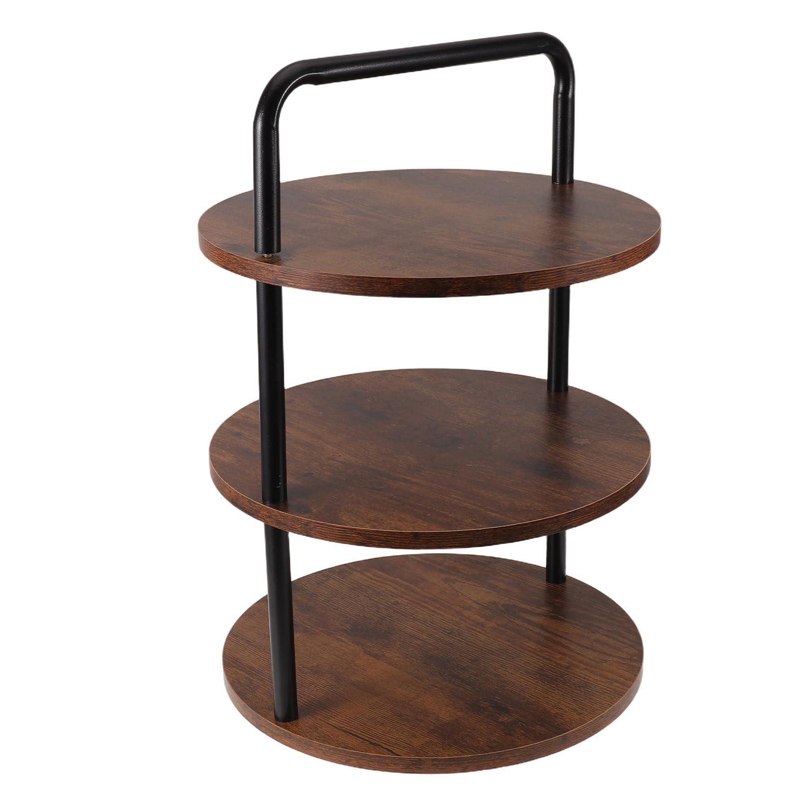 Zerodeko Porta Pizza a 3 Livelli in Ferro e Legno per Feste e Matrimoni, Accessorio Cucina Sicuro per Servire Ingredienti Pizza in Stabile e Modulare