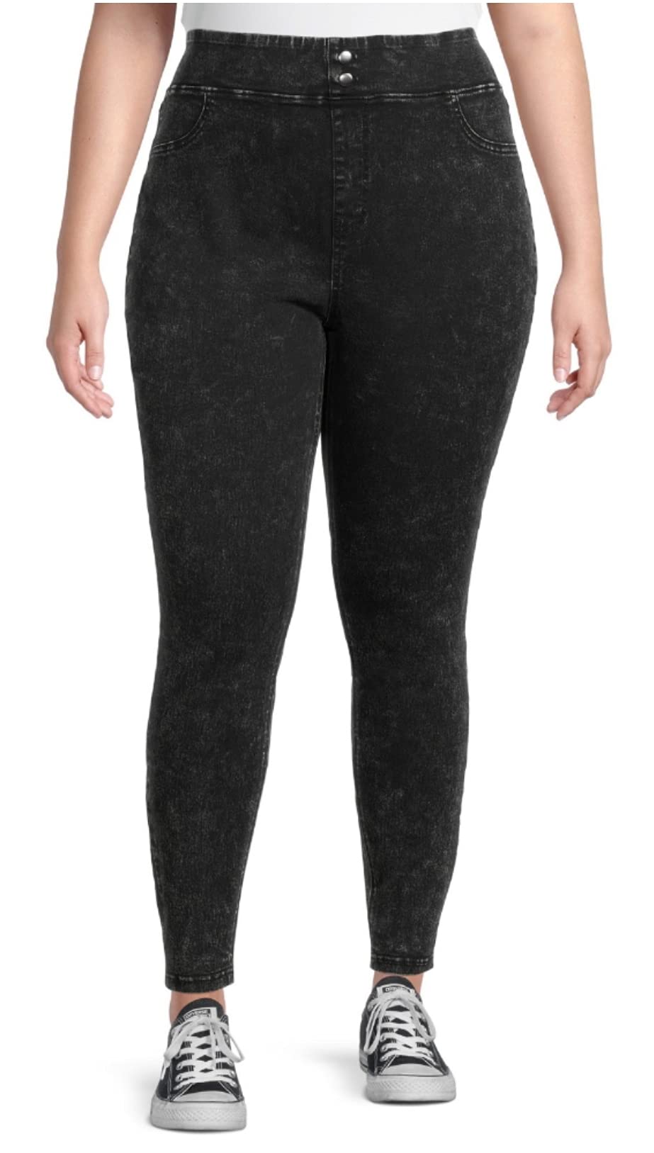 Plus Jegging With Piping Black 2x Plus Plus Black High Waisted