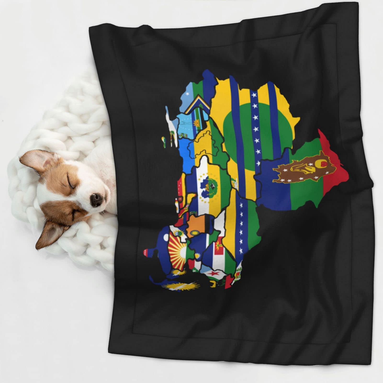 Flag Map of Venezuela Soft and Cozy Pet Blanket for Dogs and Cats - Versatile and Comfortable Medium