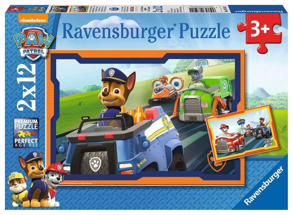 Ravensburger - Puzzle: Patrulla Canina, Puzzle 3 Años o Más, Puzles Niños 3 Años, Puzzles Infantiles 3 Años, Rompecabezas Niños, Ravensburger Puzzle 2x12 Piezas, Paw Patrol B, Puzzle 26x18cm
