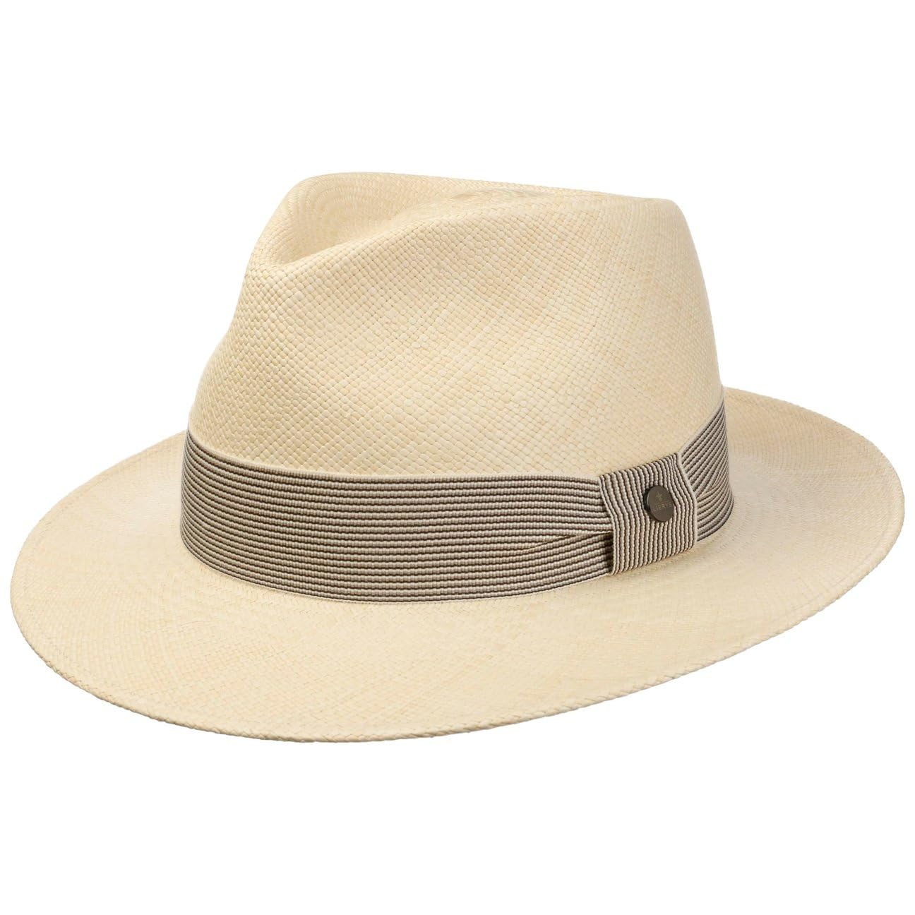 LIERYS Jennes Fedora Panamahut Handmade Ecuador Sonnenhut mit Ripsband Panamastroh