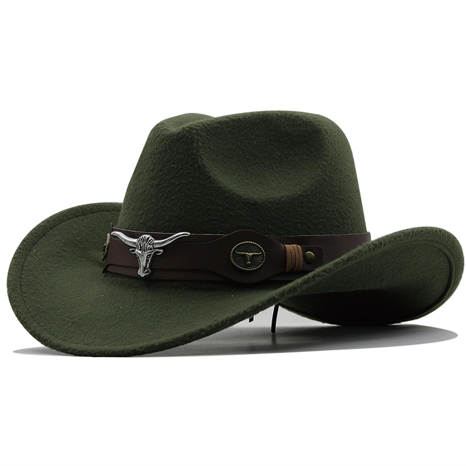 Zmyueda Unisex Military Green Cowboy Hat, Western Cowboy Hat For Women Men, Westerns Rodeo Hat, Cowboys Hat For Westerns Rodeo Party Costume Accessory, Country Westerns Rancher Accessory
