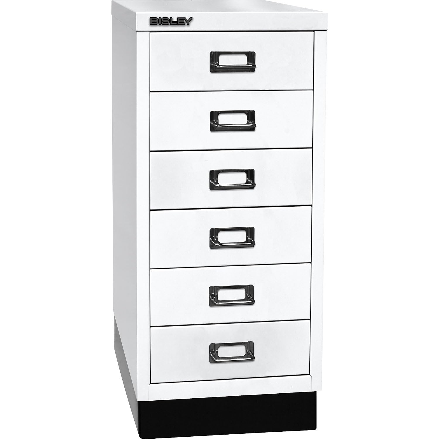 BISLEY MultiDrawer, Serie 29 con Base, DIN A4, 6 cassetti, Metallo, 696, Bianco Traffico, 38 x 27,9 x 67 cm