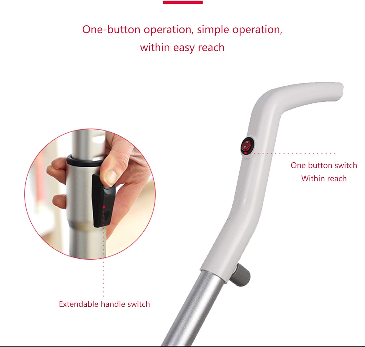 Floor Mop 1200W Power Hand-Held Vertical Floor Steam Cleaner for Floors Carpets Laminates Convenient Detachable Hand-Held Steam Cleaner White (White)