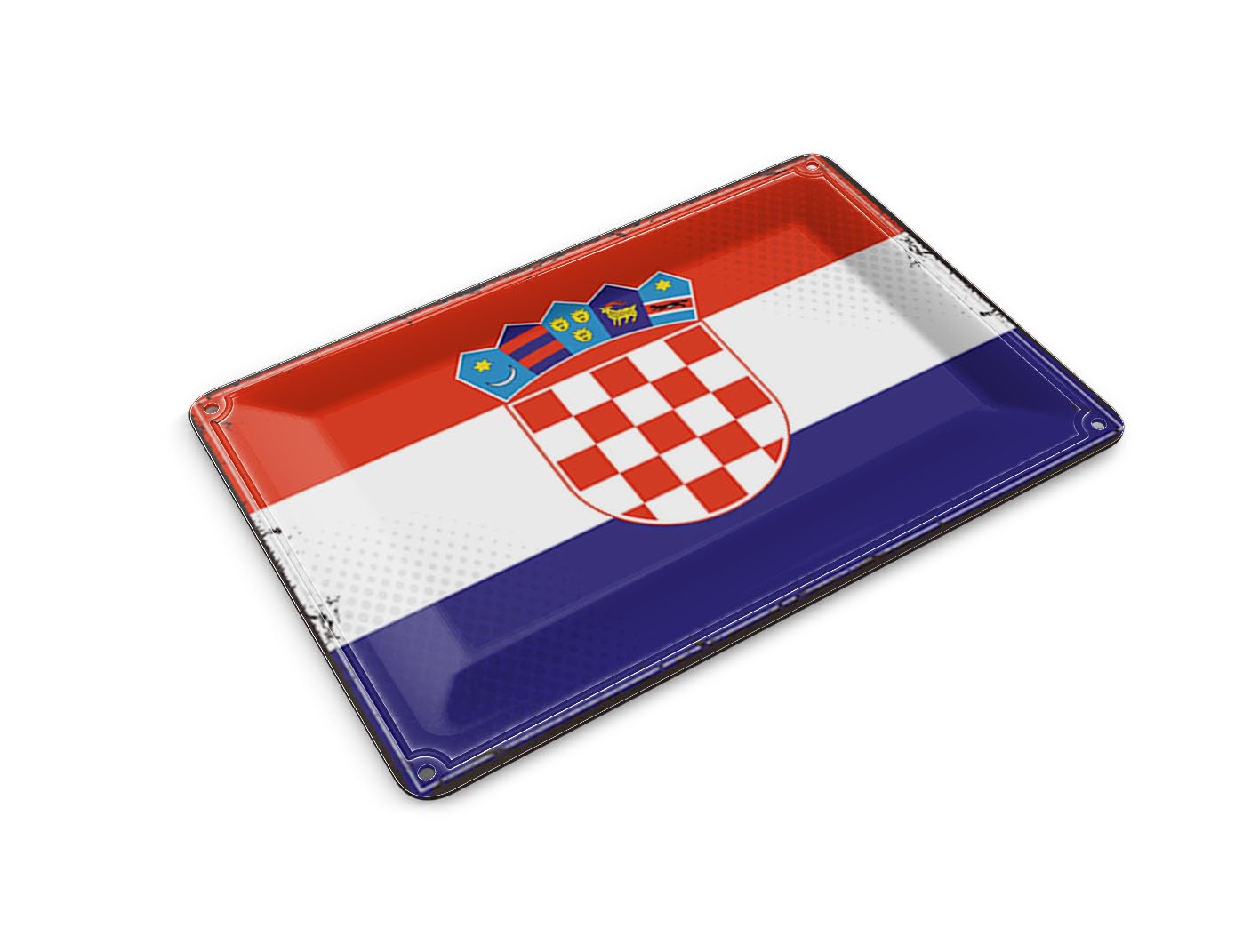 Femer Tin Postcard Flag of Croatia 14 x 10 cm Retro Flag of Croatia Decorative Sign