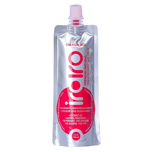 IROIRO Premium Natural Semi-Permanent Hair Color 330 Neon Red 4oz