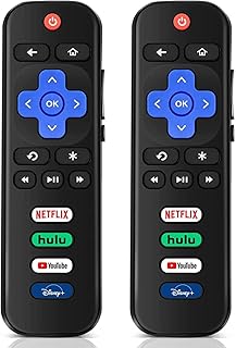 (Pack of 2) Universal Roku Remote Replacement Only for All Major Roku TV, Compatible for TCL Roku/Hisense Roku/Onn Roku/Sharp Roku/Insignia Roku Series Smart TVs, (Not for Roku Stick and Box)