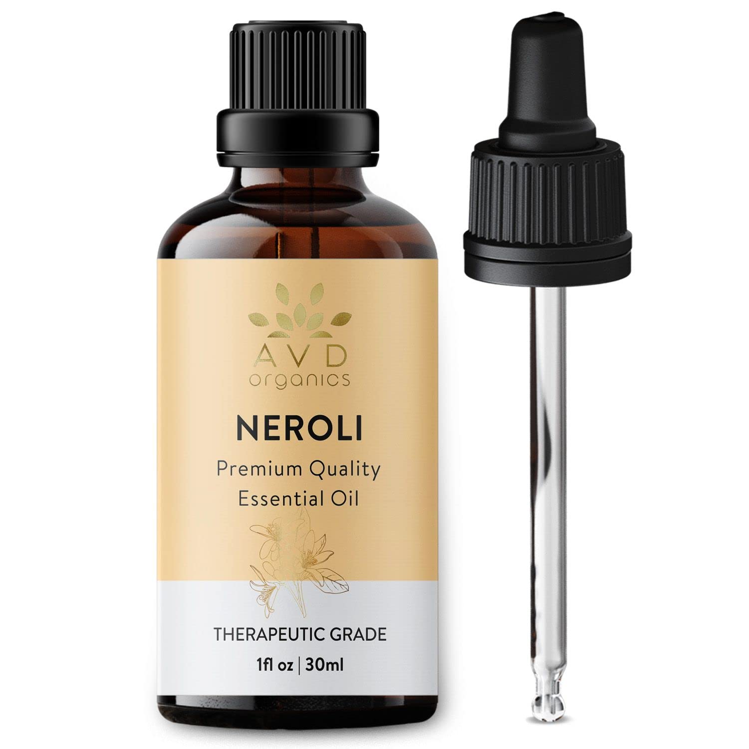 AVD ORGANICS Neroli Essential Oil 30ml | Pure Natural & Undiluted |Use in Aromatherapy Diffusers for Mood Lifting | 1 fl. Oz