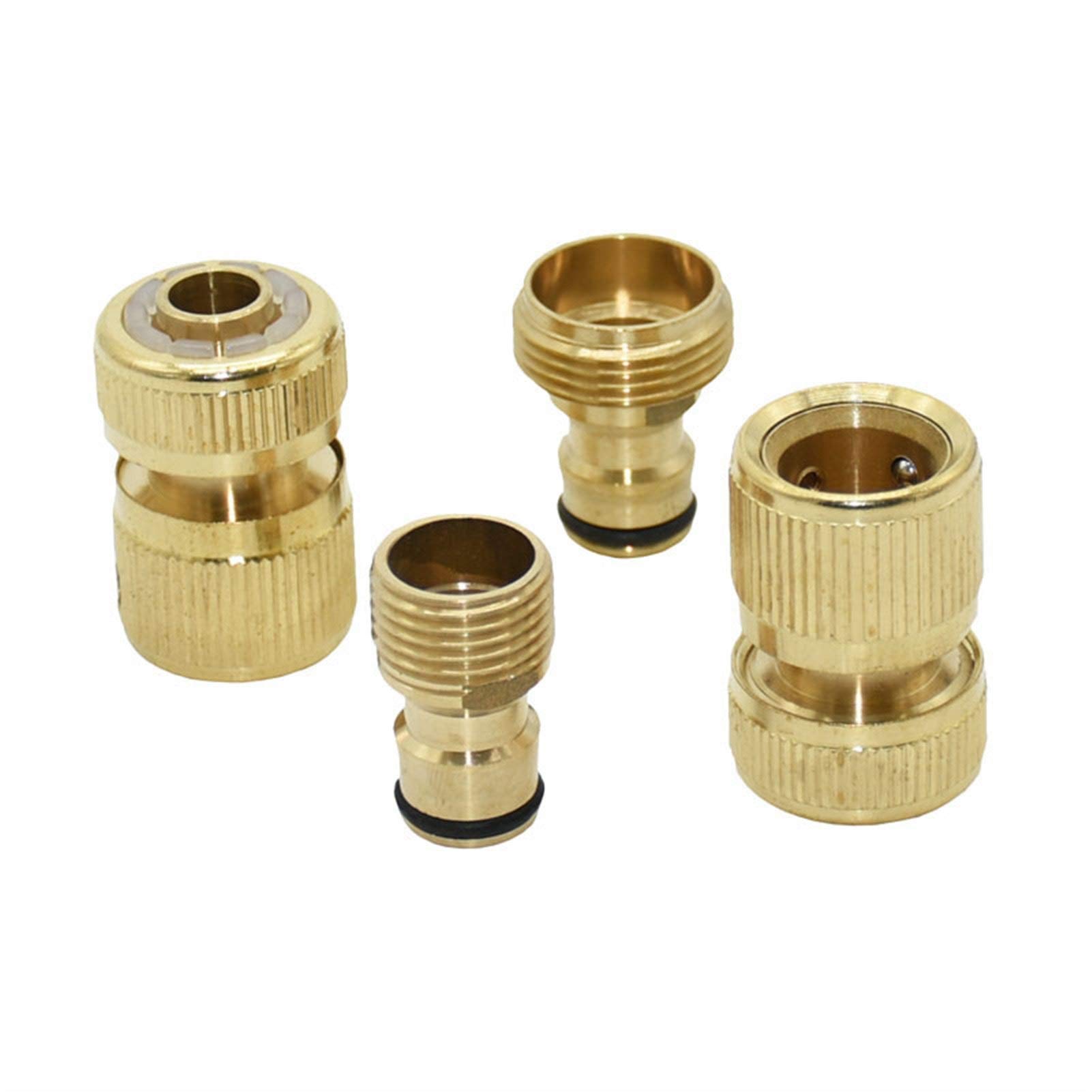 Leak-Proof Pipe Hose Fittings 1/2" Hose Brass Quick Connector Garden Copper Male Thread G1/2 G3/4 Connectors for Water 5set (Color : 1I2 Thread)