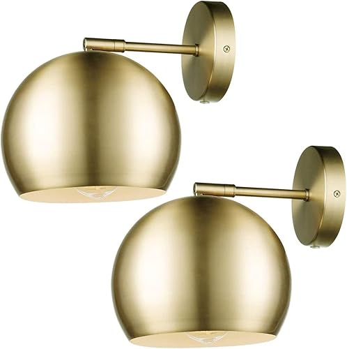 Juego de 2 apliques de pared dorados a pilas, con control remoto, regulables, sin cables, fácil de instalar, para pared de TV, granja, luz de