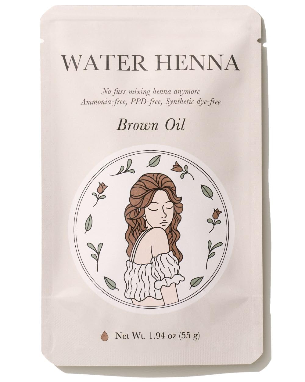 Korean Henna Hair Dye 1 Set - Quick and Easy Application, PPD-free, Synthetic dye-free liquid Formula, Hair Color Made in Korea (Brown (Henna+Indigo))