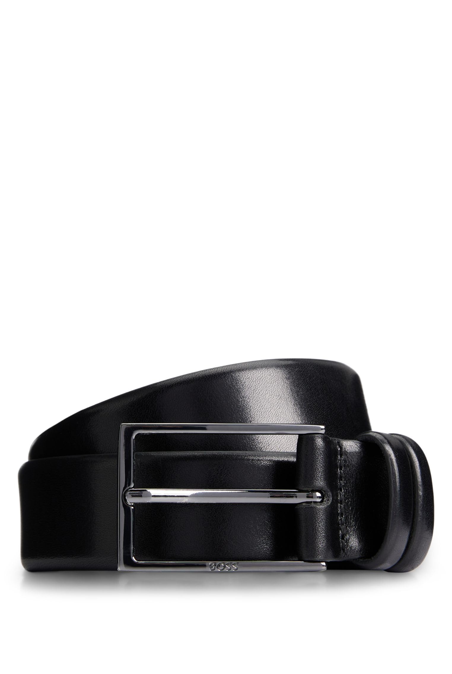 HUGO BOSS  LEATHER BELT WITH LOGO-LETTERING KEEPER Size 105 CM RRP £79.00