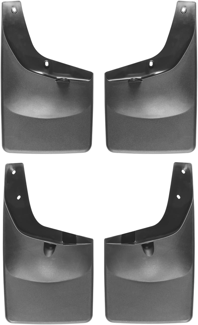 WeatherTech Custom No Drill Splash Guard MudFlaps for Ford Super Duty, Front & Rear Set (110031-120031), Black