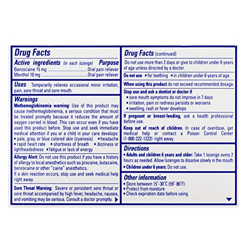 Chloraseptic Max Strength Sore Throat Lozenges, Wild Berries Flavor, 15 Count (Pack of 3)