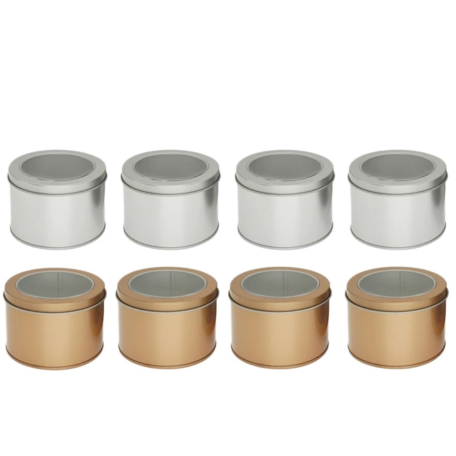 HNULGVI Candle Jar Candles Metal Tin Cans Tinplate Jars With Clear Window Lid Small Travel Tins For Storing Lip Balm Cosmetic Kitchen Office(Color 05)