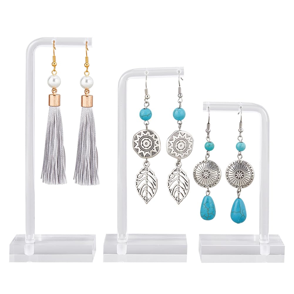 Support Boucles D'Oreilles Acrylique Transparent - Lot De 6 Organisateurs En T