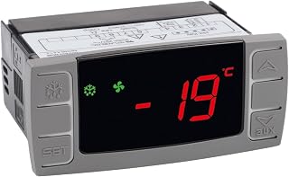 XR02CX-4N1F1 Digitaler Temperaturcontroller für Kühlschrank, Thermostat mit intelligentem Alarmsystem, -40 bis +99 °C, Einbau 71x29 mm, für Kühltheken und Industrieanwendungen