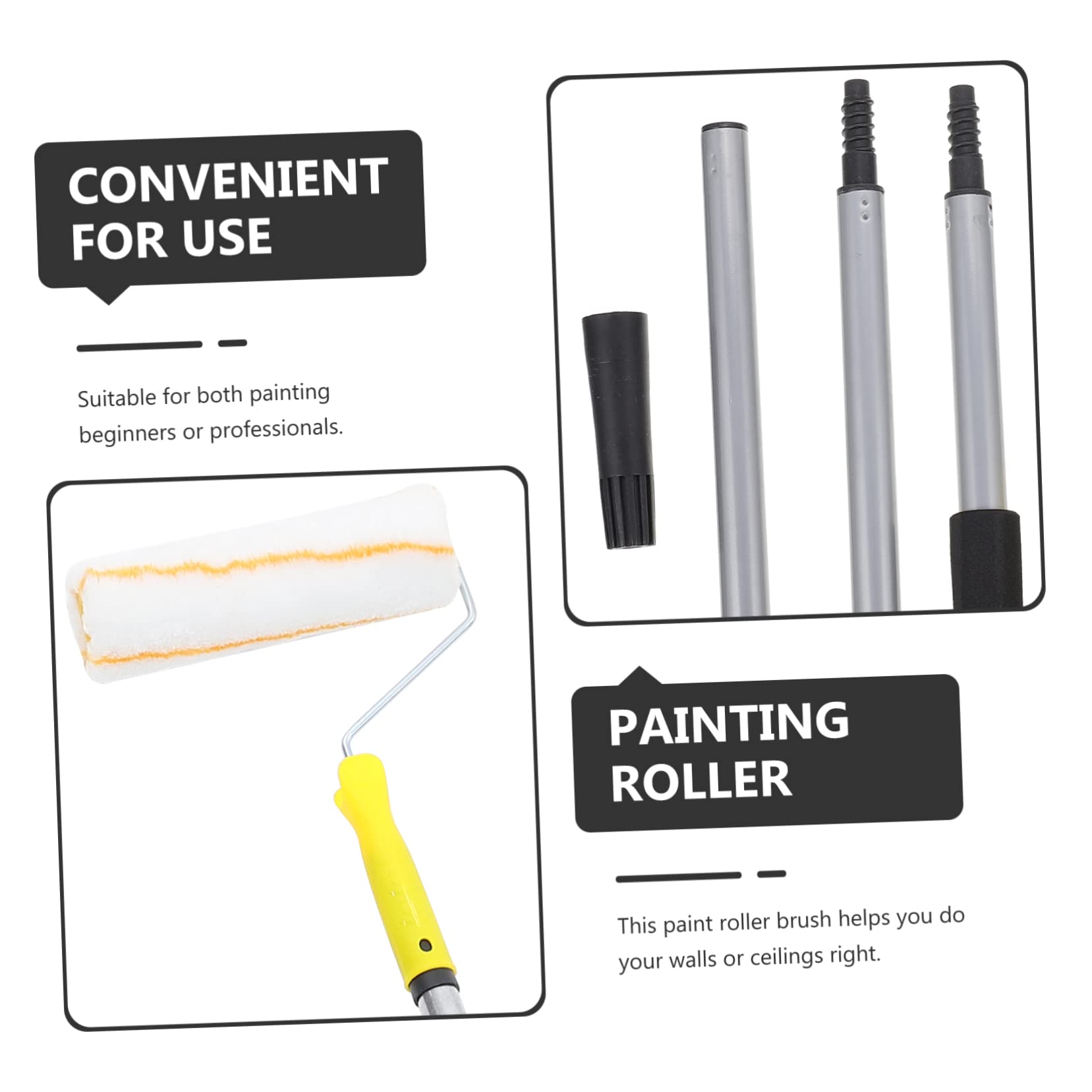 ORFOFE Rodillo de Pintura Extensible con Cabezal Desmontable Accesorio Práctico para Pintar Paredes y Herramienta Versátil y Duradera para Decoración