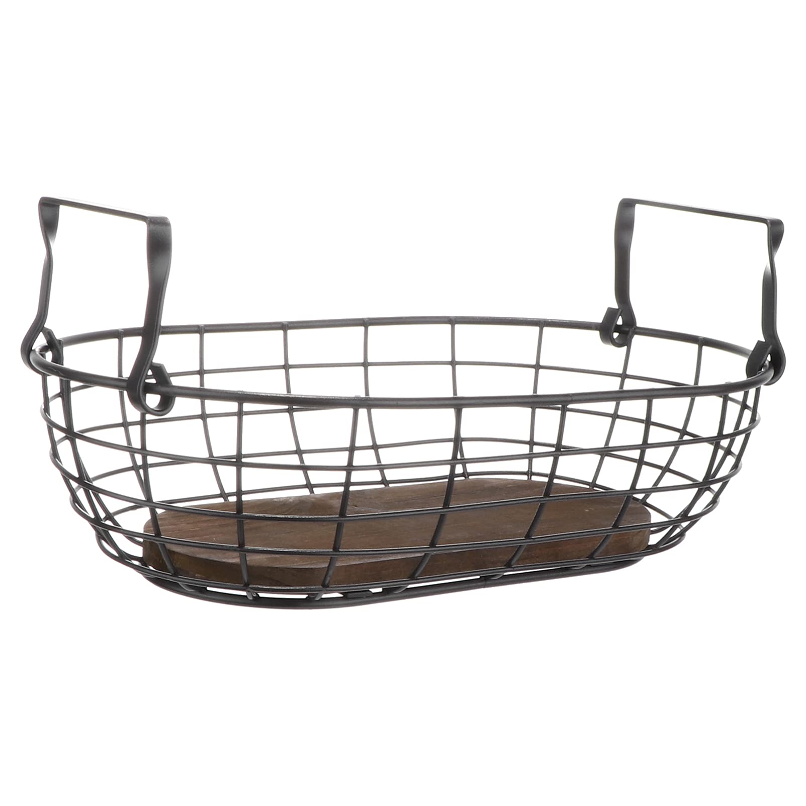 DOITOOL 1Pc Storage Basket Wire tpys stprage Wire Laundry Basket Oval Organizer Basket Desktop Books Holder Utility Storage Organizer Fruit Basket Daily use Wrought Iron Coffee Table