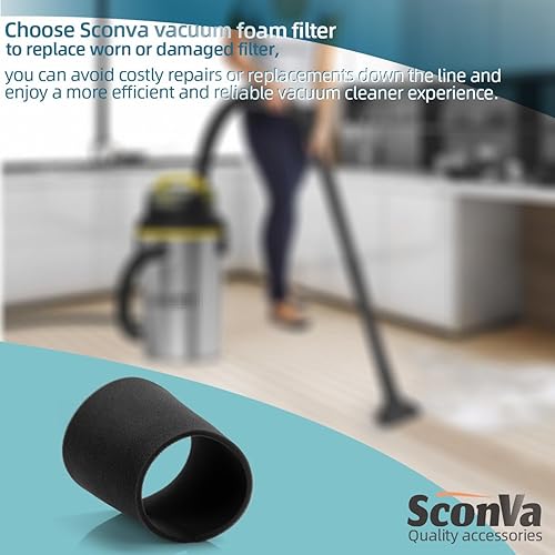 Miniatura 7 de 25-1202 Filtro de espuma para aspiradoras Stanley de 1 a 5 galones, filtro de aspiradora en seco y húmedo compatible con Stanley SL18910P-3,