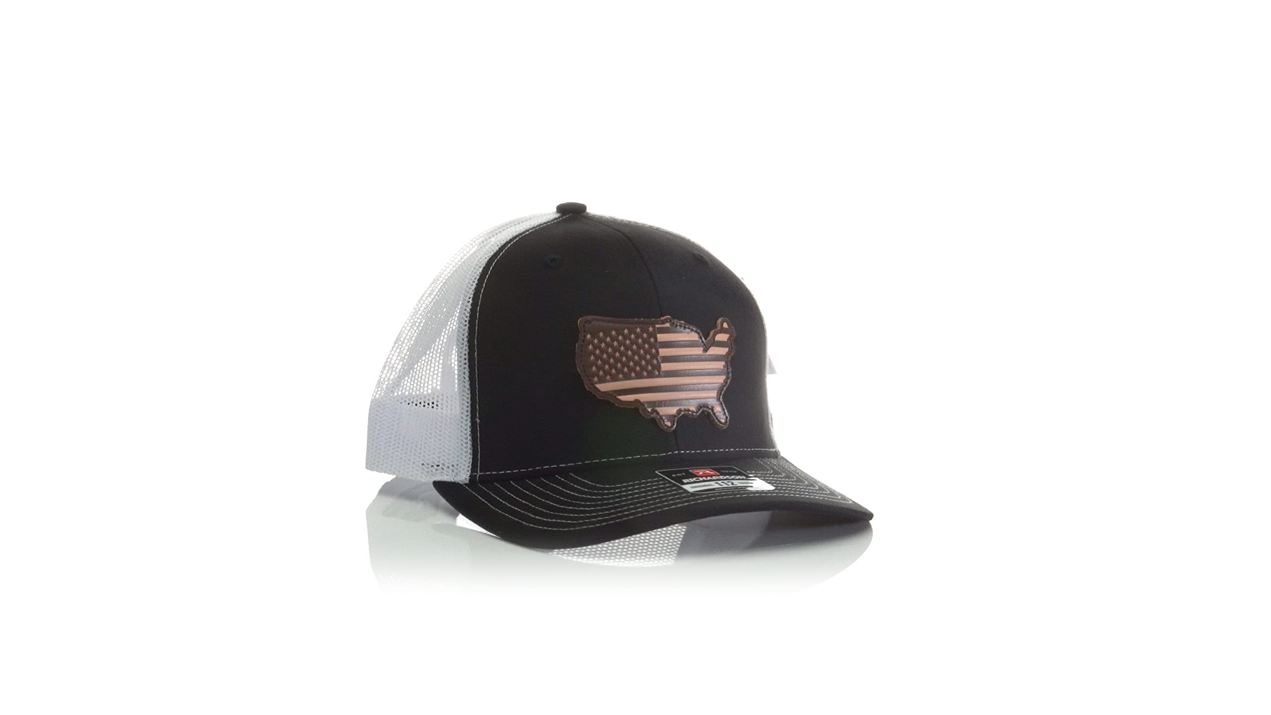 Ariat Men's Black USA Country Leather Patch Mesh cap